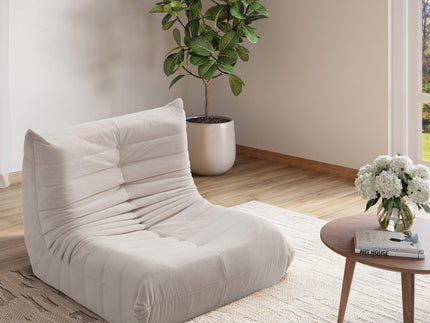 Zzz Atelier Caterpillar floor lounger chair in cream