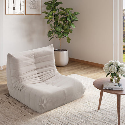 Zzz Atelier Caterpillar floor lounger chair in cream