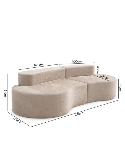 Arcadia Curve 3 Seater Foam Lounge Sofa